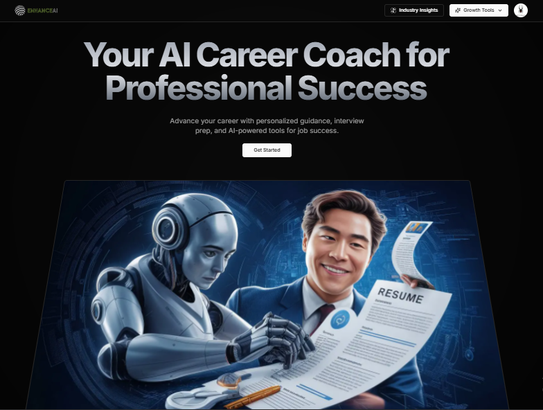 Screenshot of EnhanceAI Website